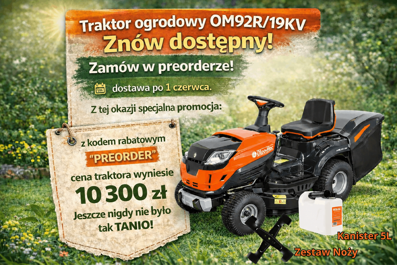 Traktorek ogrodowy OM92R/19KV