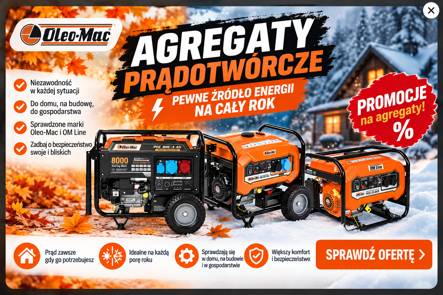 agregaty prądotwórcze oleo mac